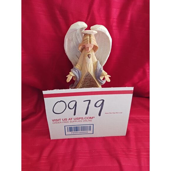 Enesco Foundations by Karen Hann Angel Figurine With Psalm 27:1 Verse Design - Picture 16 of 16